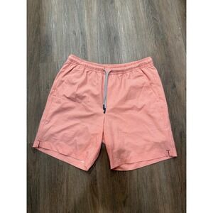 UNTUCKit Mens Coral Pink Geometric Medallion 7 Inch Inseam Shorts Size M NEW